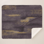 抽象芸術ソフトヒュース深いプラム&金ゴールド シェルパブランケット (正面(横))