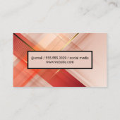 抽象芸術ソフトピンクと金ゴールド線 名刺 (裏面)