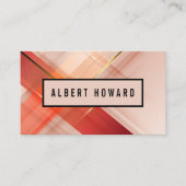 抽象芸術ソフトピンクと金ゴールド線 名刺 (正面)