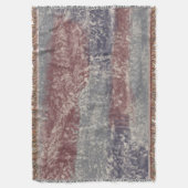 抽象芸術ソフトフエスグレーベージュダスティバラ&パープル スローブランケット (正面縦)