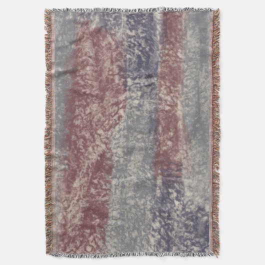 抽象芸術ソフトフエスグレーベージュダスティバラ&パープル スローブランケット (正面縦)