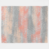 抽象芸術ソフトフエスコーラルピーチグレー フリースブランケット (正面(横))
