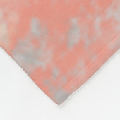 抽象芸術ソフトフエスコーラルピーチグレー フリースブランケット (角)