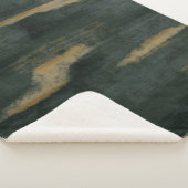 抽象芸術ソフトフエス深いグリーン&金ゴールドシェルパブランケ シェルパブランケット (3/4)