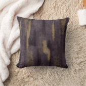 抽象芸術ソフトフエス深いプラム&金ゴールド装飾用クッション クッション (ブランケット)