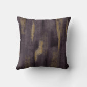 抽象芸術ソフトフエス深いプラム&金ゴールド装飾用クッション クッション (裏面)