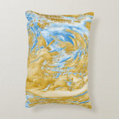 抽象芸術ソフトブルー:ゴールデンTouch。 アクセントクッション (裏面(縦))