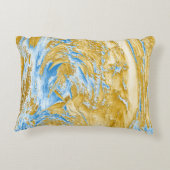 抽象芸術ソフトブルー:ゴールデンTouch。 アクセントクッション (裏面)