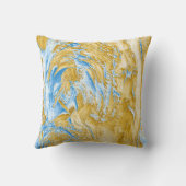 抽象芸術ソフトブルー:ゴールデンTouch。 クッション (裏面)