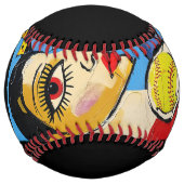 抽象芸術ソフトボール付き女性ソフトボール ソフトボール (裏面)