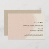 抽象芸術ソフトモダン赤面ピンククラフト披露宴 エンクロージャーカード (正面/裏面)