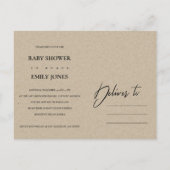 抽象芸術ソフトモダン赤面ピンククラフト赤ちゃんシャワー インビテーションポストカード (裏面)