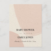 抽象芸術ソフトモダン赤面ピンククラフト赤ちゃんシャワー インビテーションポストカード (正面)