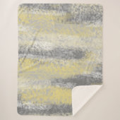 抽象芸術ソフト色相グレーイエロー シェルパブランケット (正面)