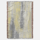抽象芸術ソフト色相グレーイエロー スローブランケット (正面縦)