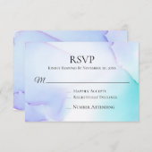 *~*抽象芸術ソフト·ラベンダー·ミント·ウェディングRSVP 出欠カード (正面/裏面)