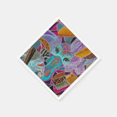 抽象芸術ゾウのコラージュ – 混合質感 スタンダードカクテルナプキン (角)