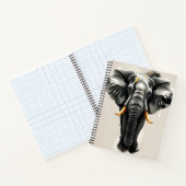 抽象芸術ゾウ(ニュートラルトーンの金ゴールド牙) ノートブック (内部)