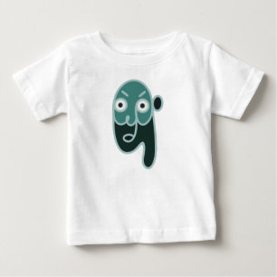抽象芸術ゾンビ顔 ベビーTシャツ