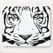 抽象芸術タイガーの頭（白黒） マウスパッド (正面)