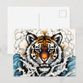 抽象芸術タイガーを水中にスケッチ ポストカード (正面/裏面)