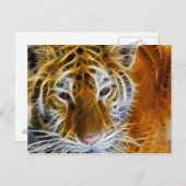 抽象芸術タイガーポートレートフラクタル芸術 ポストカード (正面/裏面)