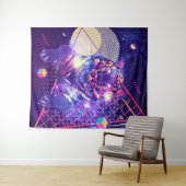 抽象芸術タイガーレトロ宇宙デザイン タペストリー (インサイチュ(横))