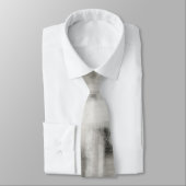 抽象芸術タイニュートラルグレイ絵を描ホワイト ネクタイ (タイ)