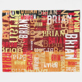 抽象芸術タイポグラフィの名前のパターン フリースブランケット (正面(横))