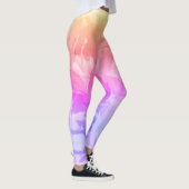 抽象芸術タイルパステルプリントレギンス レギンス (右)