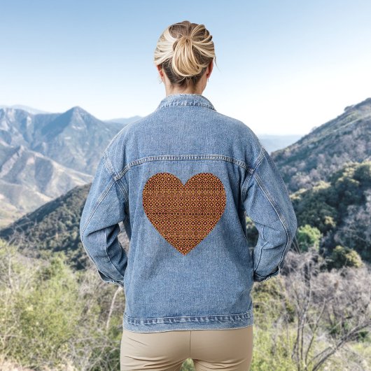 抽象芸術タイルパターンデニムジャケット デニムジャケット