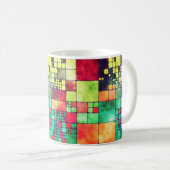 抽象芸術タイル コーヒーマグカップ (正面右)