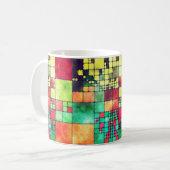抽象芸術タイル コーヒーマグカップ (正面左)