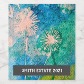 抽象芸術タンデリオンウォーターカラーアートワインラベル ワインラベル (シングルラベル)