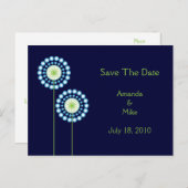 抽象芸術タンポポ花の日付カードを保存 案内ポストカード (正面/裏面)