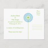 抽象芸術タンポポ花の日付カードを保存 案内ポストカード (裏面)