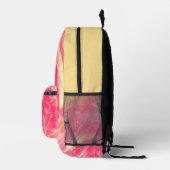 抽象芸術タンポポ&ホタル黄色の赤 プリントバックパック (右)
