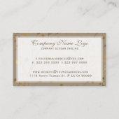 抽象芸術タン&金ゴールドツリーブランチのパターン 名刺 (裏面)