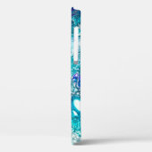 抽象芸術ターコイズと青絵を描セル旋回 Case-Mate iPhoneケース (裏面 / 左)