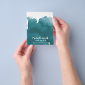 抽象芸術ターコイズの水の色のスプラッシュメイクアップ チラシ (手)