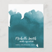 抽象芸術ターコイズの水の色のスプラッシュメイクアップ チラシ (正面)
