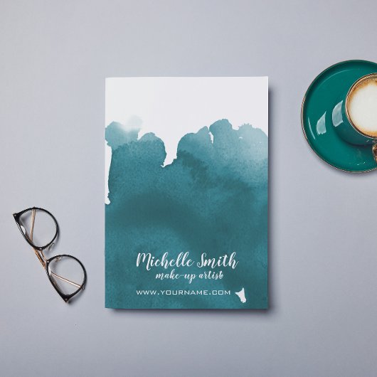 抽象芸術ターコイズの水の色のスプラッシュメイクアップ チラシ