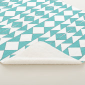 抽象芸術ターコイズの青いドットパターン シェルパブランケット (3/4)