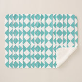 抽象芸術ターコイズの青いドットパターン シェルパブランケット (正面(横))