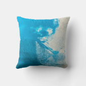 抽象芸術ターコイズパターン クッション (裏面)