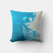 抽象芸術ターコイズパターン クッション (正面)