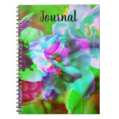 抽象芸術ターコイズフラワーズジャーナルノートブック ノートブック (正面)
