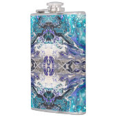 抽象芸術ターコイズブルーデザイン フラスク (左)