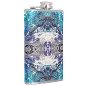 抽象芸術ターコイズブルーデザイン フラスク (右)