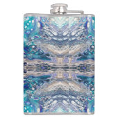抽象芸術ターコイズブルーデザイン フラスク (裏面)